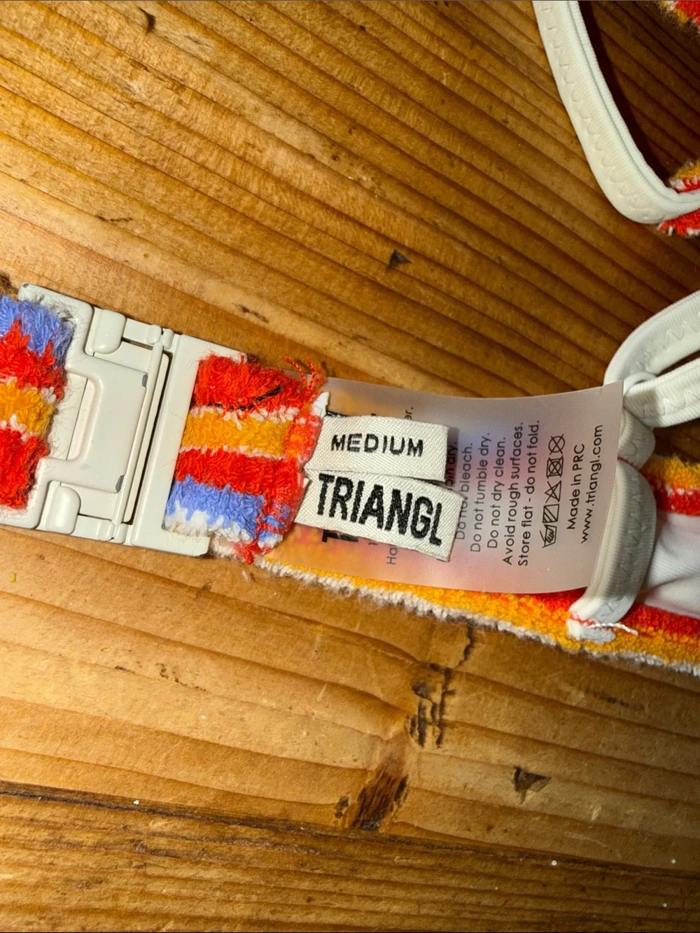 triangl swimwear Orange, Red, Yellow & Blue Striped Bikini